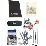 arttone Tigertint Sketchbook Defter 100 gr A5 80 Yp Dereceli Kalem Set 8 Parça Eskiz
