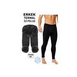 ARTUAL Erkek Siyah Termal İçlik Kışlık İçi Peluşlu Termal Tayt İçi Kürklü Peluş İçlik