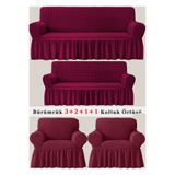 ARTUÇ Bürümcük Koltuk Kanepe Örtüsü Takımı Lastikli Etekli 3+2+1+1 (standart)