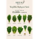 Artuka Botanica Yeşillik Bahçesi Tohum Seti 10 Çeşit 15.000+ Tohum | Maydanoz, Roka, Tere, Ispanak, Marul, Dereotu, Pazı, Semizotu, Kuzu Kulağı, Pırasa