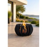 Artun Metal Black Sphere Modern Metal Ateş Çukuru Bahçe Şöminesi Dış Mekan Isıtıcı Dekoratif Çelik Ateş Kazanı Teras ve Villa Bahçe Dekoru - Siyah