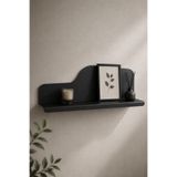 Artun Metal Modern Minimal Siyah Metal Duvar Rafı,Dekoratif Duvara Monte Raf,Salon Antre Banyo Yatak Odası Mutfak Rafı (60cm)