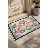 Artvibe Pastel Çiçek Desenli Kapı Önü Paspası, Modern Minimal Floral Kaymaz Taban Dekoratif Ev Girişi Paspası