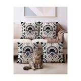 Artvibe Punch Nakış Görünümlü Dijital Baskılı 4lü Set Modern Boho Stil Kadife Dokulu 4lü Kırlent Kılıfı