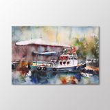 Arty Tablo Suluboya Tekne Ve Iskele Tablo Amz-Ozb114-X 90X60