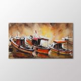 Arty Tablo Suluboya Tekneler Tablo Amz-Ozb082-X 90X50
