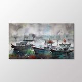 Arty Tablo Suluboya Tekneler Tablo Amz-Ozb112-X 90X50