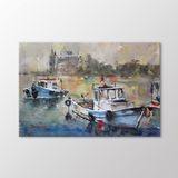 Arty Tablo Suluboya Tekneler Ve Haydarpaşa Tablo Amz-Ozb073-X 90X60
