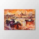 Arty Tablo Suluboya Tekneler Ve Istanbul Tablo Amz-Ozb060-X 90X60