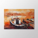Arty Tablo Suluboya Tekneler Ve Istanbul Tablo Amz-Ozb063-X 90X60