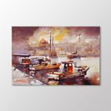 Arty Tablo Suluboya Tekneler Ve Istanbul Tablo Amz-Ozb084-X 90X60