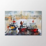 Arty Tablo Suluboya Tekneler Ve Istanbul Tablo Amz-Ozb100-X 90X60