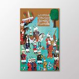 Arty Tablo Uzun Hasan'ın Oğlu Uğurlu Mehmet Bey'in Babasının Alemlerini Fatih' in Huzuruna Getirmesi AMZ-MHB001-x 60x100