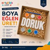 Artykids Craft El Yapımı Taş Tozu Boyama Kiti // Erkek Ismi // Aile - Çocuk Aktivitesi