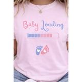 ArtYus Baby Loading Baskılı Hamile Tişörtü Oversize Pamuklu Rahat Kesim Anne T-Shirt