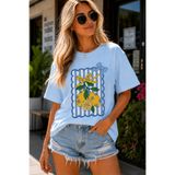 ArtYus Limon Desenli Baskılı Bisiklet Yaka Salaş Unisex Oversize Tişört - Pamuklu Günlük T-Shirt