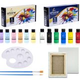 Artzone Akrilik Boya Seti 12 Renk X 60ml. Tuval Ve Fırça