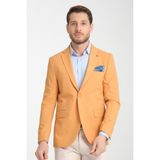 Arunte Erkek Kiremit Keten Görünümlü Ince Dört Mevsim Giyilebilir Slim Fit Blazer Ceket - 6 Drop - 64