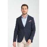 Arunte Erkek Lacivert Keten Görünümlü Ince Dört Mevsim Giyilebilir Slim Fit Blazer Ceket - 6 Drop - 56