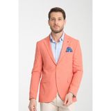 Arunte Erkek Orange Keten Görünümlü Ince Dört Mevsim Giyilebilir Slim Fit Blazer Ceket - 6 Drop - 58