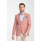 Arunte Erkek Pembe Keten Görünümlü Ince Dört Mevsim Giyilebilir Slim Fit Blazer Ceket - 6 Drop - 64