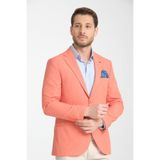 Arunte Erkek Turuncu Keten Görünümlü Ince Dört Mevsim Giyilebilir Slim Fit Blazer Ceket Turuncu 48