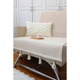 Arva Home Home Tekli Koltuk Örtüsü Püsküllü 75 x 90 - 75 x 90 cm - Bej
