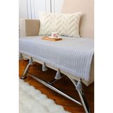 Arva Home Home Tekli Koltuk Örtüsü Püsküllü 75 x 90 - 75 x 90 cm - Gri
