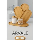 ARVALE 1 Adet Bambu Oval Sunum Ve Servis Tepsisi Yağdanlık Altlığı, | 23 x 12 cm Bej