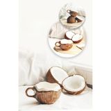ARVALE El Yapımı Coconut Kupa 350 ml Estetik Kahve Fincanı - 2 Adet