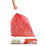 ARVALE Kokulu Büyük Boy Büzgülü Çöp Poşeti 10'lu Rulo 65 x 70 cm Yırtılmaz Sızdırmaz Atık Torbası Çilek 60 Litre