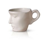 ARVALE Lea Seramik Kahve Kupası 260 ml - Estetik Yüz Formlu Minimal Tasarım (1, Beyaz)