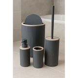 ARVALE Quardi Banyo Seti Modern Çizgili - 7 L Kova 4 Parça Banyo Çöp Kovası ve Aksesuar Seti