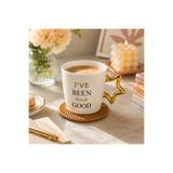 ARVALE Yıldız Kulplu Porselen Kupa - “I've Been (Kind) Good” Yazılı 350 ml Şık Kahve & Çay Kupası