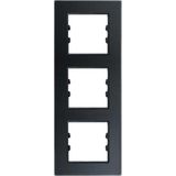 Arvehu Electric Apg513-71 Asfir Pleksiglas Mat Siyah Dikey Üçlü Çerçeve (Mekanizma Hariç)