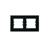 Arvehu Electric Asfir Schneider Asfora Serisine Özel Ikili Parlak Siyah Pleksiglas Anahtar Priz Çerçevesi