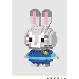 Arvela Bricks 3D Yapı Seti – LEGO Uyumlu, Çocuklar Için Akıllı Blok Oyuncak, Eğitim Seti - Judy Rabbit