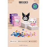 Arvela Bricks Sanrio Serisi: Kuromi & Pembe Hello Kitty İkili Set - Eğitici Oyuncak Figür - Orijinal - Kuromi & Hello Kitty Karakterleri - 2'li Set