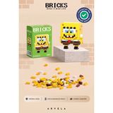 Arvela Bricks Sünger Bob Karakteri - Eğitici Oyuncak Figür - Orijinal