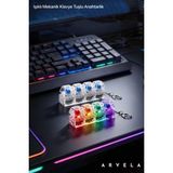 Arvela Rgb Işıklı Mekanik Klavye Tuşu Anahtarlık – Gamer Keycap Anahtarlık - RGB Işıklı Anahtarlık