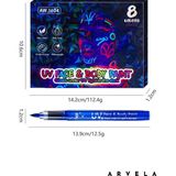 Arvela UV Işıkta Parlayan 8’li Yüz ve Vücut Boyası Seti - Neon Makyaj Kalemi