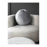 Arvella Home Premium Toscana Peluş Top Yastık Gri Top Kirlent Gizli Fermuarlı