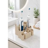 Arvella Studio Çok Bölmeli Banyo Diş Fırçalık Organizer | Banyo Düzenleyici Modern Organizer - LUNA01 Bej
