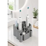 Arvella Studio Çok Bölmeli Banyo Diş Fırçalık Organizer | Banyo Düzenleyici Modern Organizer - LUNA01 Gri