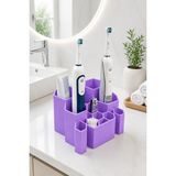 Arvella Studio Çok Bölmeli Banyo Diş Fırçalık Organizer | Banyo Düzenleyici Modern Organizer - LUNA01 Lila