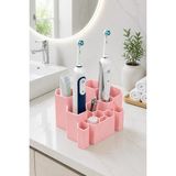 Arvella Studio Çok Bölmeli Banyo Diş Fırçalık Organizer | Banyo Düzenleyici Modern Organizer - LUNA01 Pudra