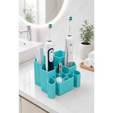 Arvella Studio Çok Bölmeli Banyo Diş Fırçalık Organizer | Banyo Düzenleyici Modern Organizer - LUNA01 Turkuaz