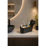 Arvella Studio Çok Bölmeli Banyo & Makyaj Düzenleyici Organizer – Diş Fırçalık Kozmetik Kutusu - LUNA04 Sarı