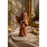 Arvella Studio Dekoratif Melek Biblo – 8 cm Minimal Şık Tasarım | Beyaz Modern Ev & Ofis Dekoru - Angel Baby Bakır
