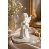 Arvella Studio Dekoratif Melek Biblo – 8 cm Minimal Şık Tasarım | Beyaz Modern Ev & Ofis Dekoru - Angel Baby Beyaz